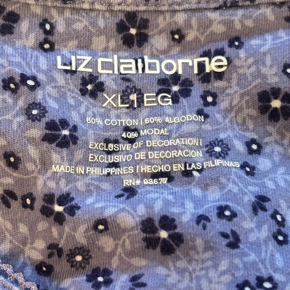Liz Claiborne Purple Floral Pleated Tank & Shorts Pajama Set - Picture 5 of 5